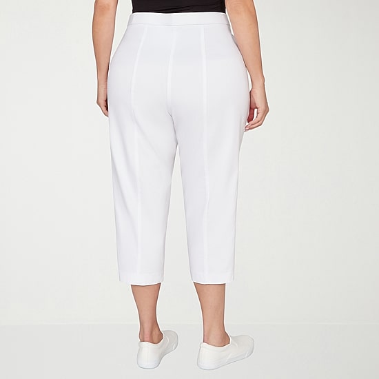 Alfred Dunner Womens Plus Straight Capri Pant