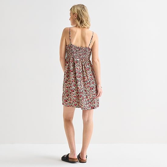 Hurley Womens Juniors Straight Neck Sleeveless Sundress