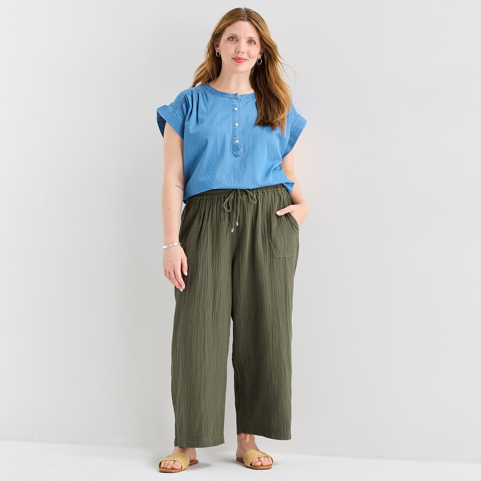 St. John's Bay Womens Plus Straight Cropped Pant