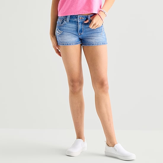 Thereabouts Little & Big Kid Girls Adjustable Waist Low Rise Denim Short