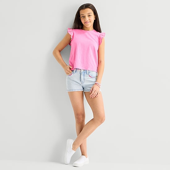 Thereabouts Little & Big Kid Girls Adjustable Waist Denim Short
