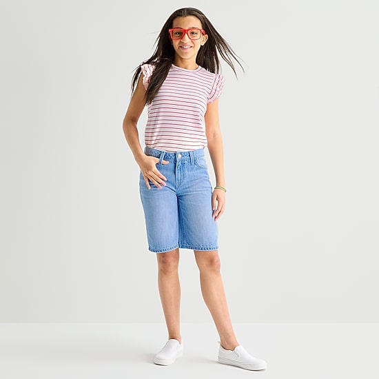 Thereabouts Little & Big Kid Girls Adjustable Waist Denim Short