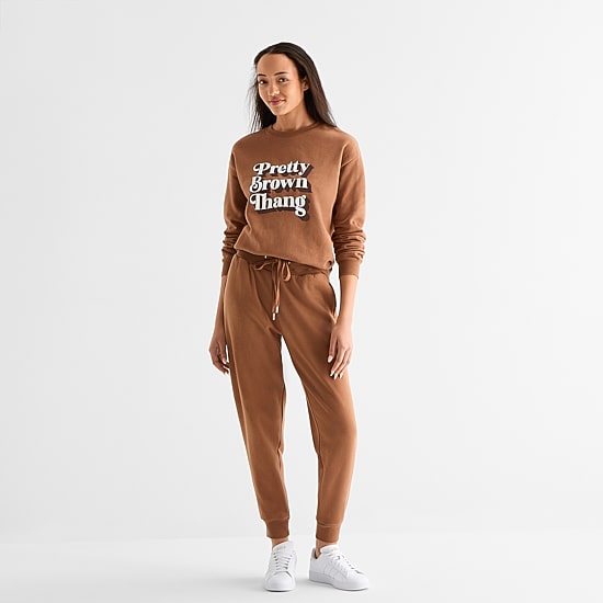 Hope & Wonder Black History Month Pretty Brown Thing Womens Crew Neck Long Sleeve Sweatshirt