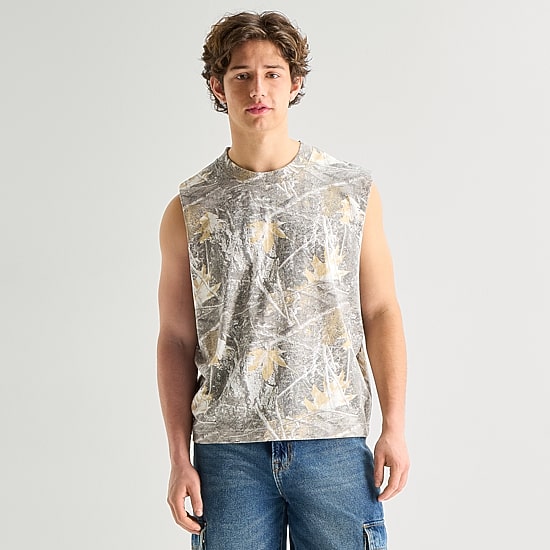 Arizona Mens Crew Neck Sleeveless Muscle T-Shirt