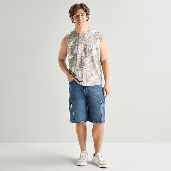 Arizona Mens Crew Neck Sleeveless Muscle T-Shirt