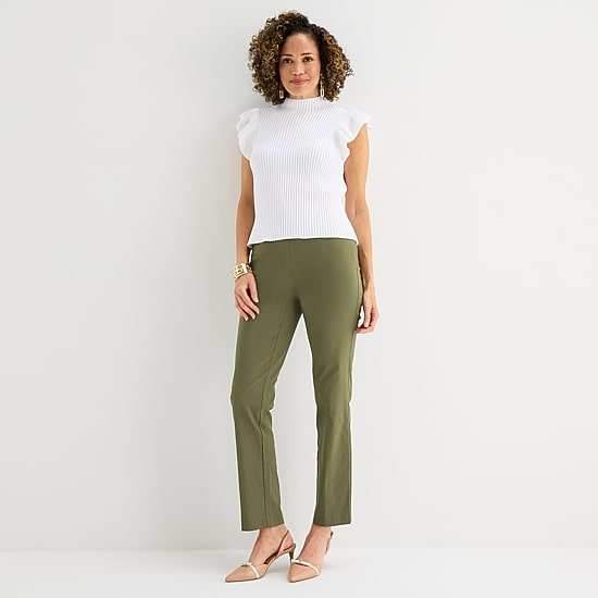Liz Claiborne Lisa Womens Tall Straight Pull-On Pant