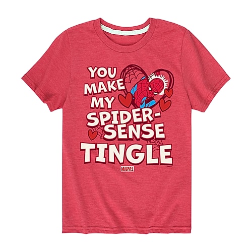 Disney Collection Little & Big Kid Boys Crew Neck Short Sleeve Regular Fit Marvel Spiderman Graphic T-Shirt, X-large, Red