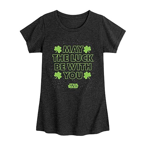 Disney Collection Little & Big Kid Girls Crew Neck Short Sleeve Regular Fit Star Wars Graphic T-Shirt, X-large, Black