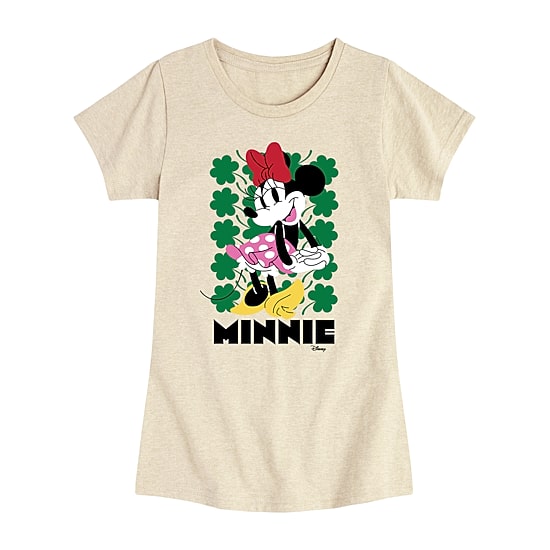 Disney Collection Little & Big Kid Girls Crew Neck Short Sleeve Regular Fit Minnie Mouse Graphic T-Shirt