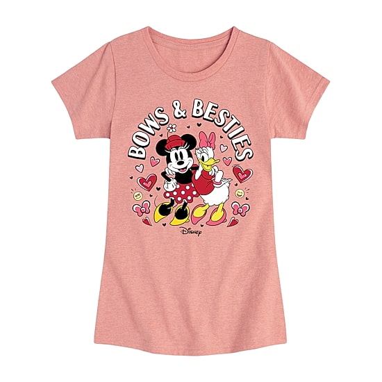 Disney Collection Little & Big Kid Girls Crew Neck Short Sleeve Regular Fit Minnie Mouse Graphic T-Shirt