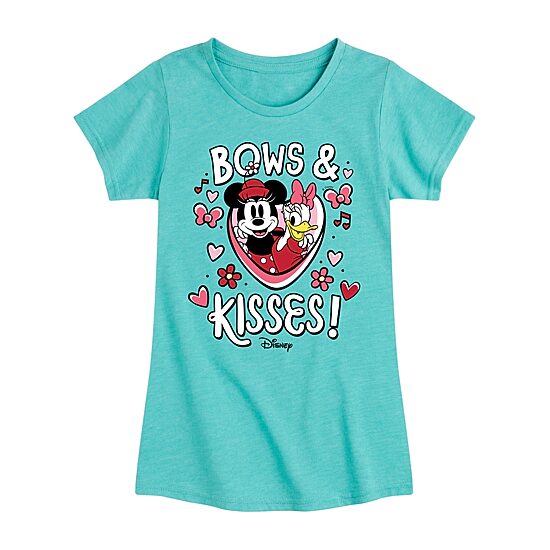 Disney Collection Little & Big Kid Girls Crew Neck Short Sleeve Regular Fit Minnie Mouse Graphic T-Shirt