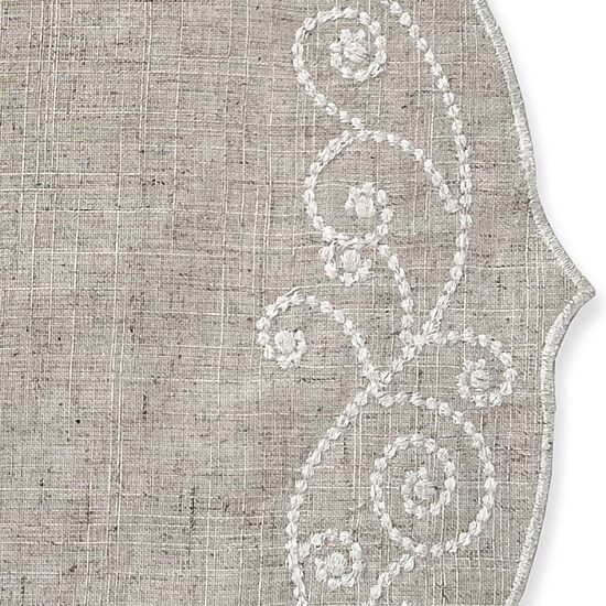 Lenox French Perle Linen Embroidered 14X36 Centerpiece