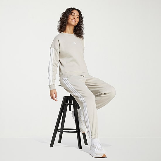 adidas Womens Straight High Rise Loose Fit Fleece Active Jogger Pant