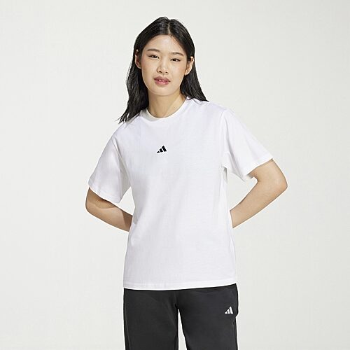 adidas Womens Crew Neck Short Sleeve Active T-Shirt, Large, White