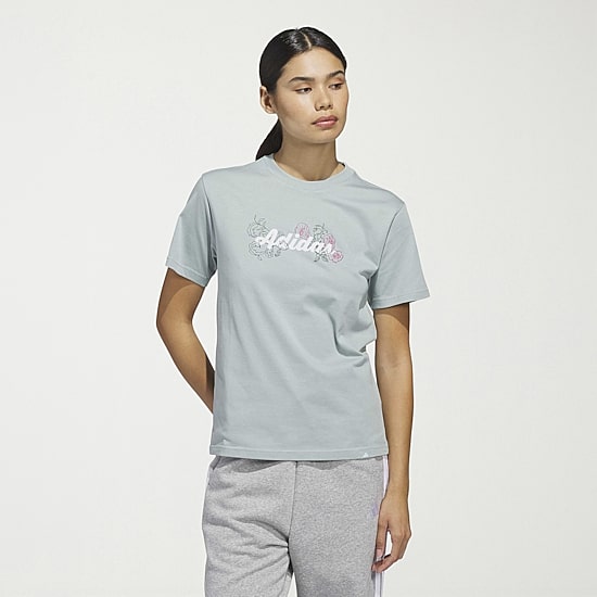 adidas Womens Crew Neck Short Sleeve Active T-Shirt