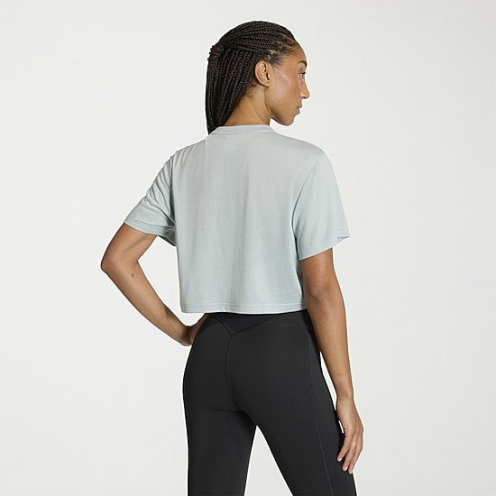 adidas Womens Crew Neck Short Sleeve Active Crop Top