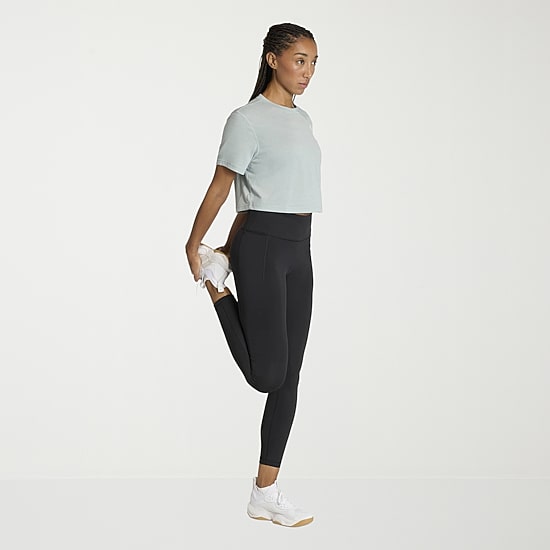 adidas Womens Crew Neck Short Sleeve Active Crop Top