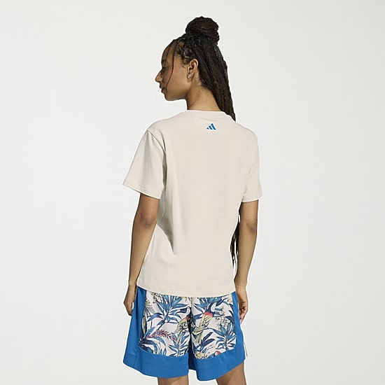 adidas Womens Farm Rio Crew Neck Short Sleeve Active T-Shirt