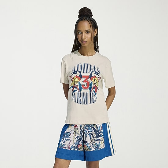 adidas Womens Farm Rio Crew Neck Short Sleeve Active T-Shirt