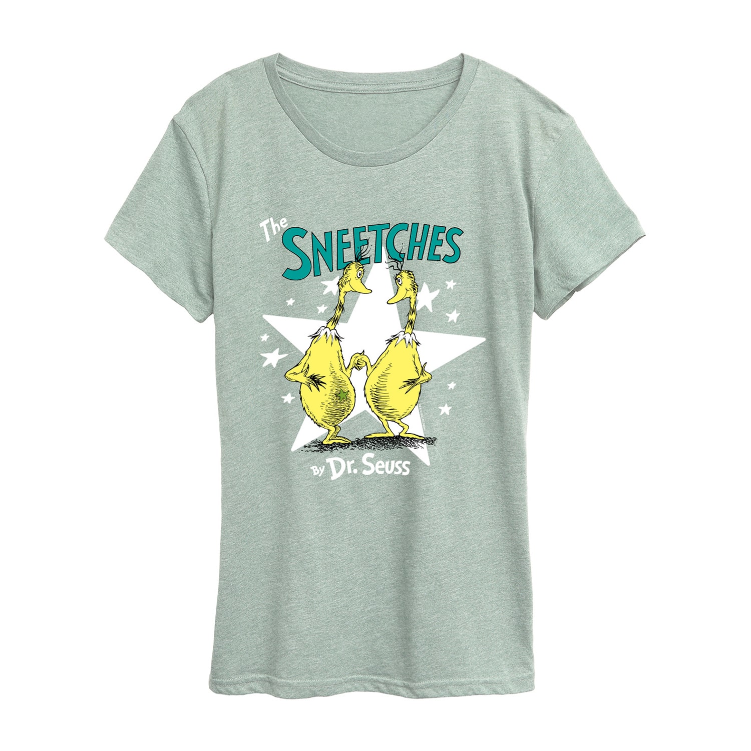 Sneetches Cover Womens Crew Neck Short Sleeve Classic Fit Dr. Seuss Graphic T-Shirt
