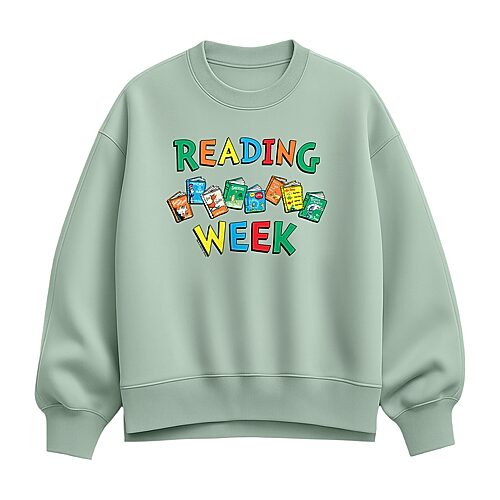 Reading Week Womens Crew Neck Long Sleeve Dr. Seuss Sweatshirt, Medium, Green
