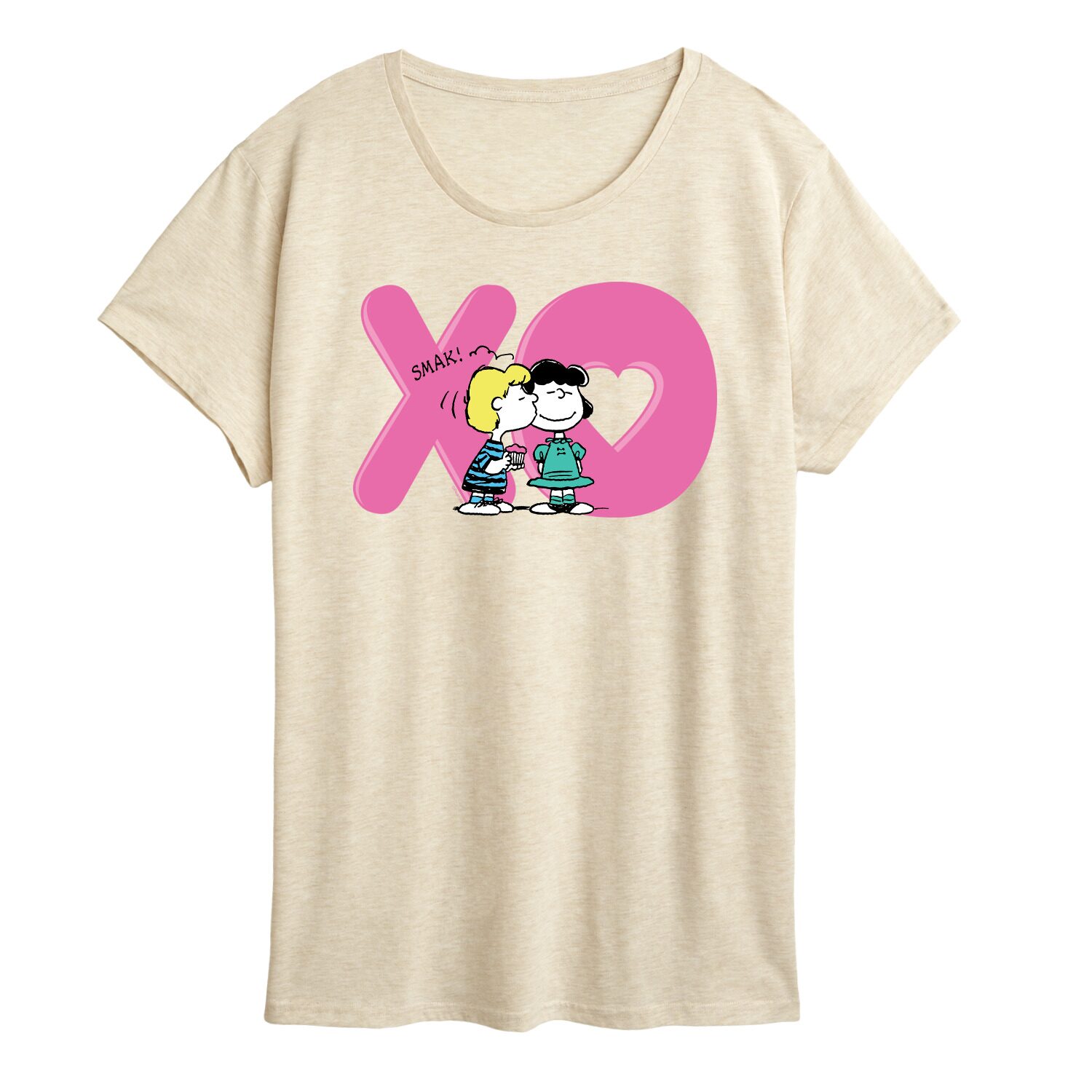 Xo Schroeder Lucy Womens Scoop Neck Short Sleeve Classic Fit Peanuts Graphic T-Shirt
