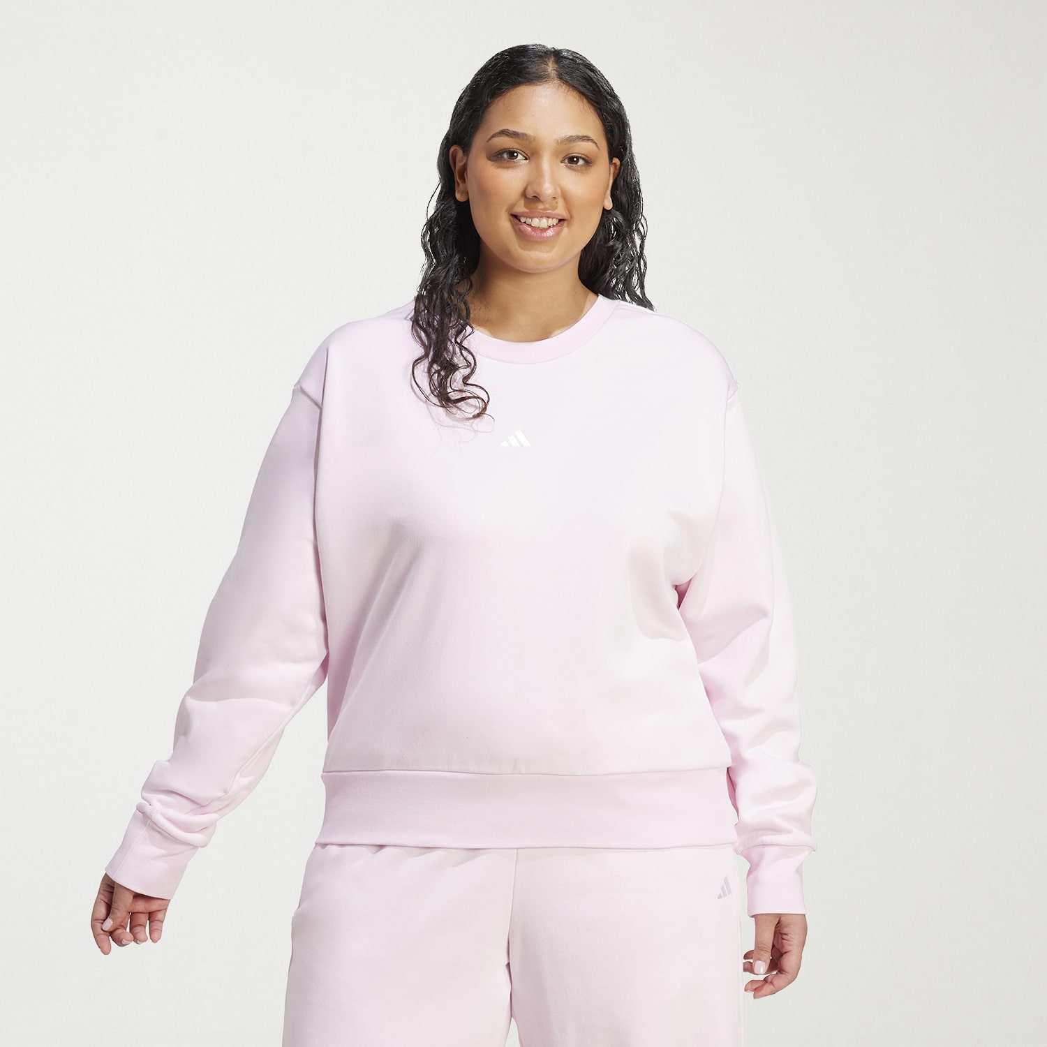 adidas Womens Crew Neck Long Sleeve Plus Sweatshirt