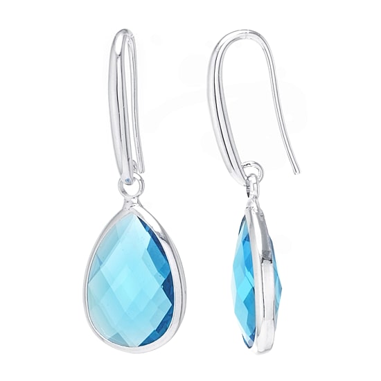 Sparkle Allure Womens Red Crystal Pure Silver Over Brass Drop Earrings
