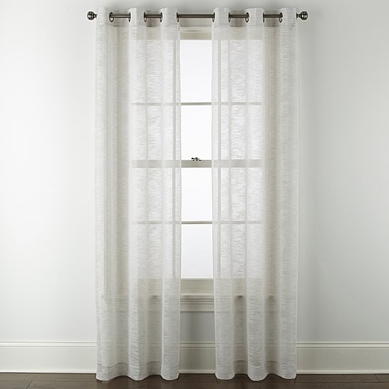 Regal Home Marley Textured Slub Grommet Top Sheer Set of 2 Curtain Panel