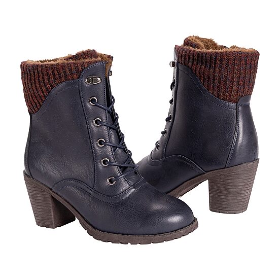 Muk Luks Womens Lacy Lori Stacked Heel Winter Boots