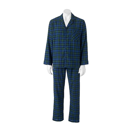 Hanes Mens Flannel Round Neck Long Sleeve 2-pc. Big and Tall Pajama Set