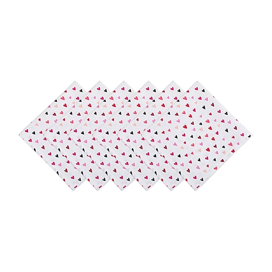 Design Imports Confetti Hearts Print 6-pc. Napkins