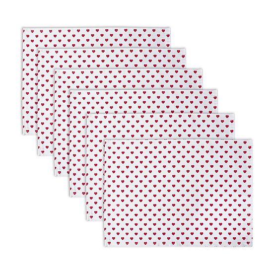 Design Imports Lil Hearts Ribbed 6-pc. Placemat
