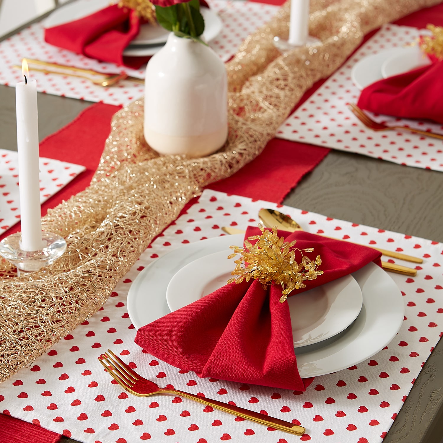 Design Imports Lil Hearts Ribbed 6-pc. Placemat