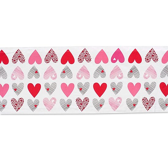 Design Imports Hearts Collage Print Table Runner