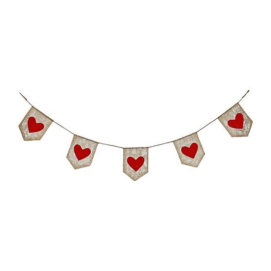 National Tree Co. 6 Ft. V Red Hearts Valentines Day Indoor Outdoor Garland