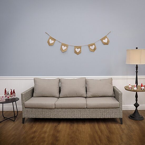 National Tree Co. 6 Ft. V White Hearts Valentines Day Indoor Outdoor Garland