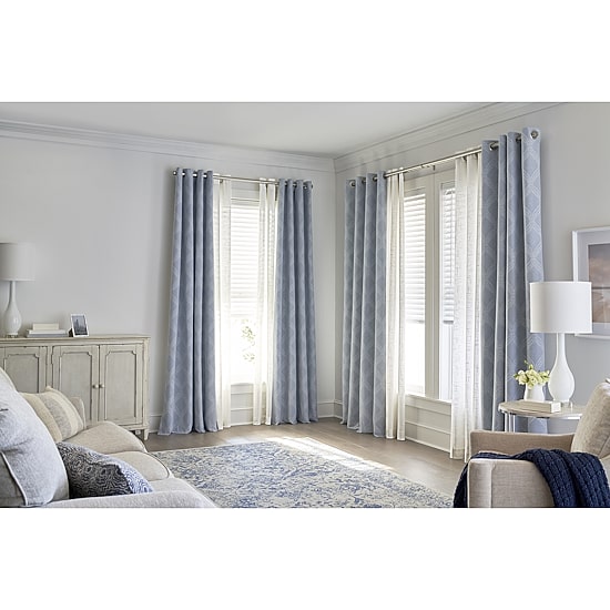 Fieldcrest Heritage Davina Intertwining Vines Grommet Top Energy Saving 100% Blackout Single Curtain Panel