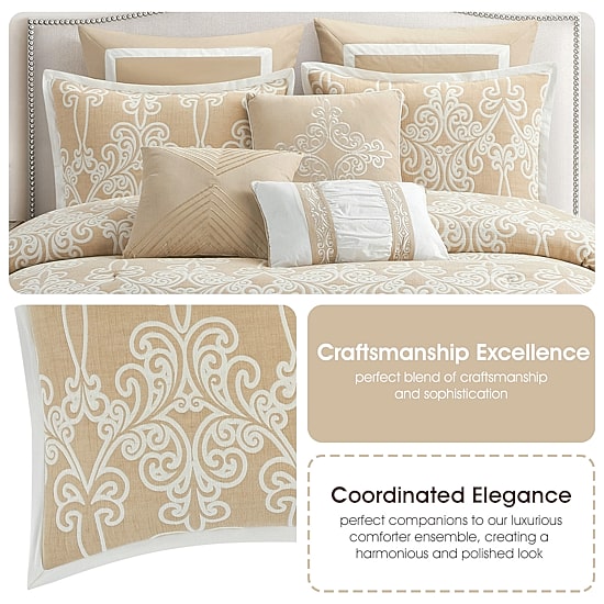 Stratford Park Janis 9-pc. Damask + Scroll Midweight Comforter Set