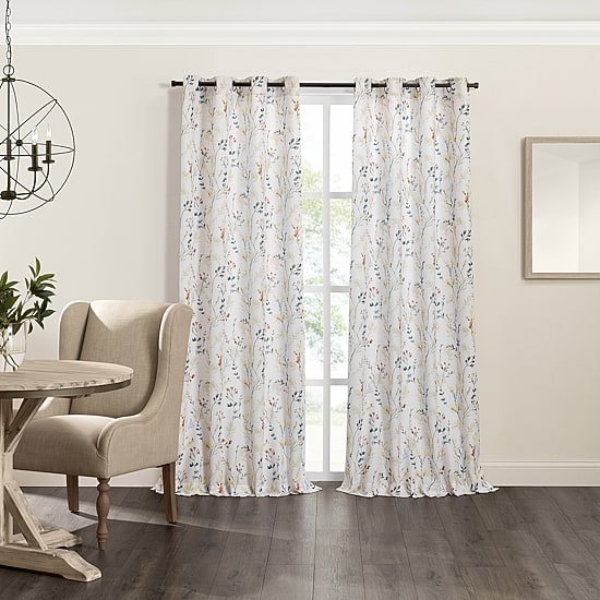 Fieldcrest Catalina Print Grommet Top Light-Filtering Single Curtain Panel