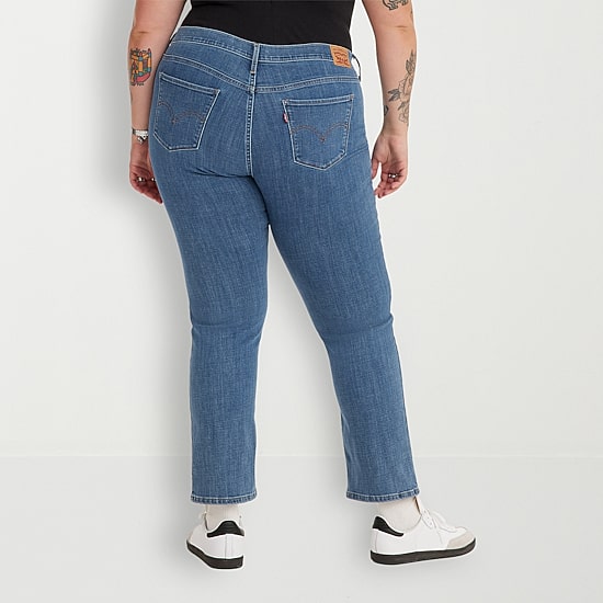 Levi's® Plus Womens Mid Rise 414 Straight Leg Jean
