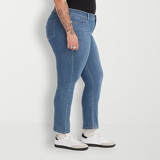 Levi's® Plus Womens Mid Rise 414 Straight Leg Jean