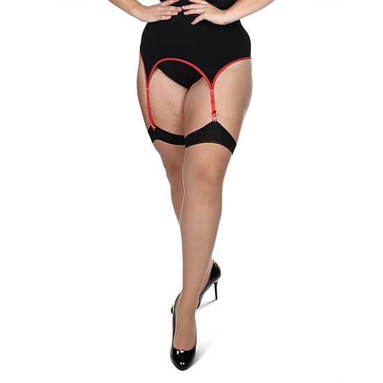 MeMoi Backseam Cuban Heel Thigh Highs Plus