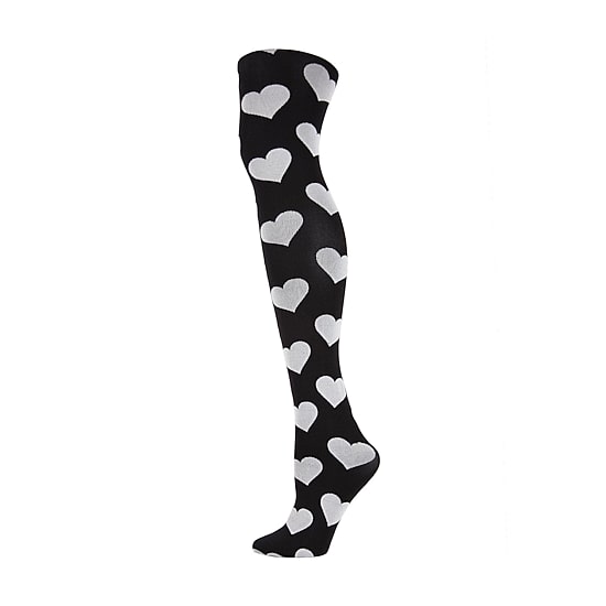 MeMoi Womens Opaque Heart Hearts Tights