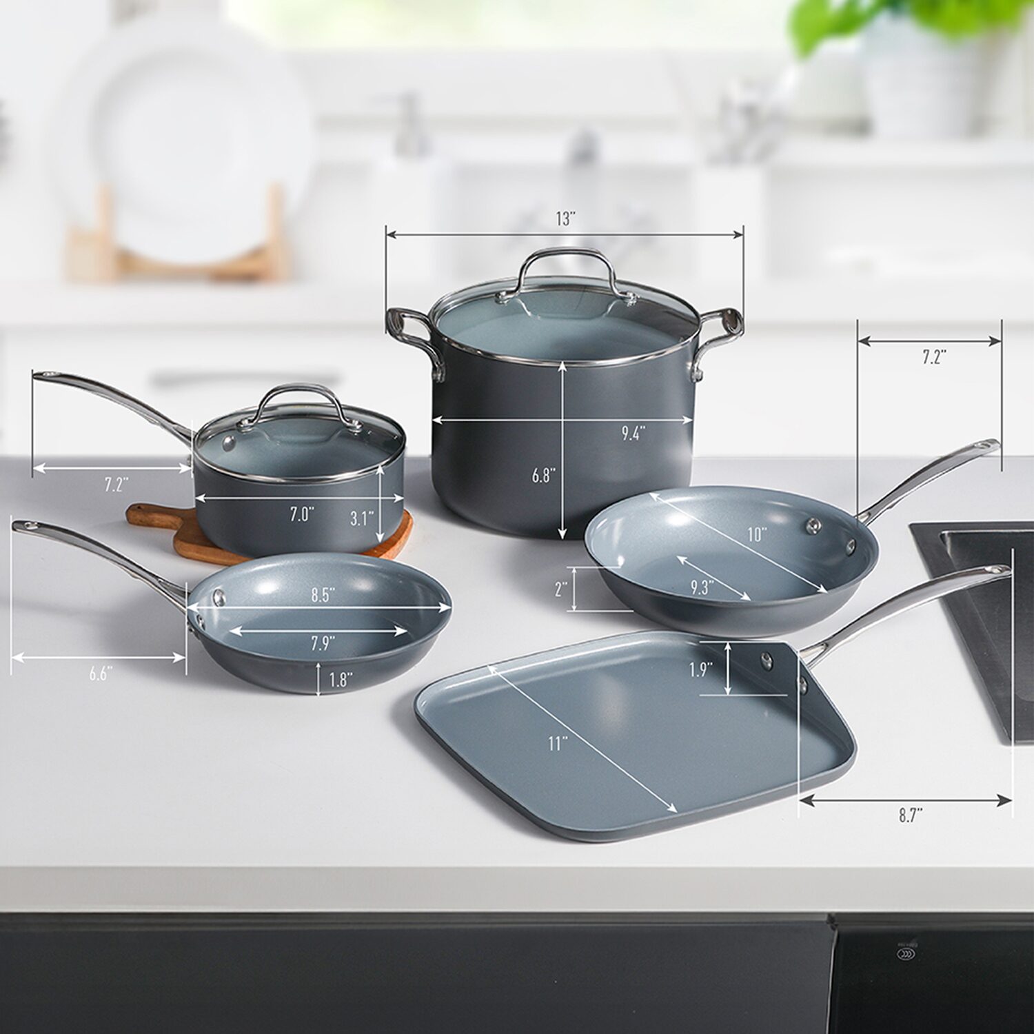 Commercial Chef 7-pc. Non-Stick Cookware Set