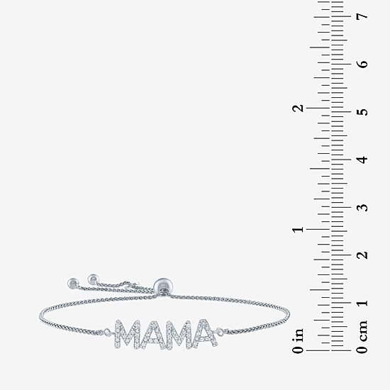 "Mama" (G-H / I1-I2) Womens 1/10 CT. T.W. Lab Grown White Diamond Sterling Silver Bolo Bracelet