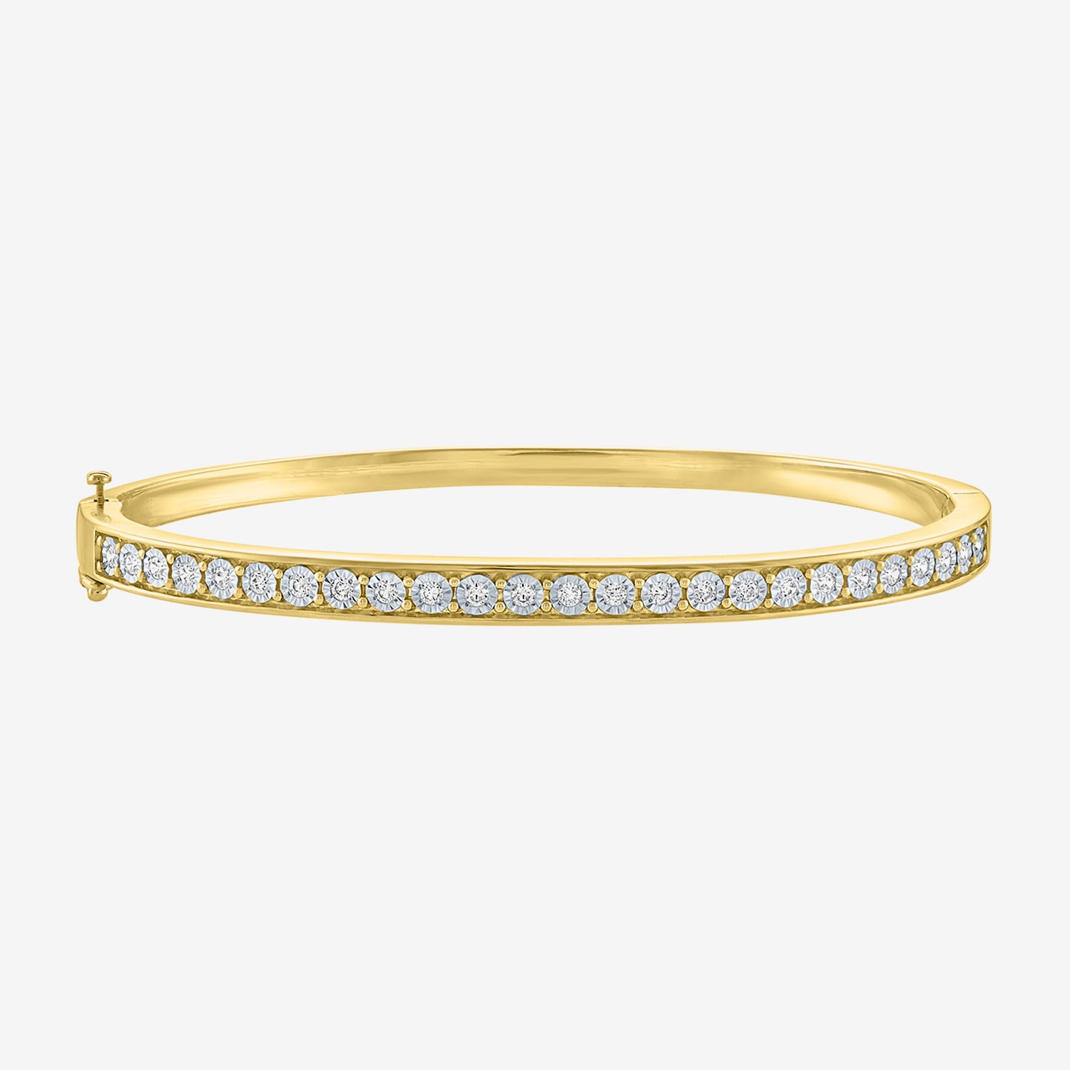 (G-H / I1-I2) Womens 1/2 CT. T.W. Lab Grown White Diamond Sterling Silver Bangle Bracelet