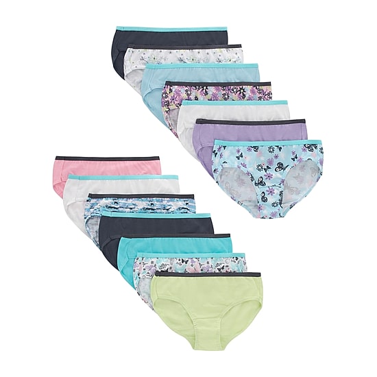 Hanes Bonus Pack Little & Big Kid Girls 12+2 Pack Hipster Panty Guh14b