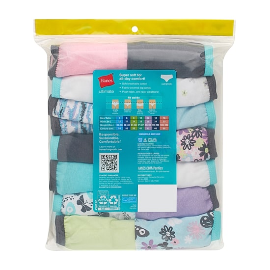 Hanes Bonus Pack Little & Big Kid Girls 12+2 Pack Hipster Panty Guh14b