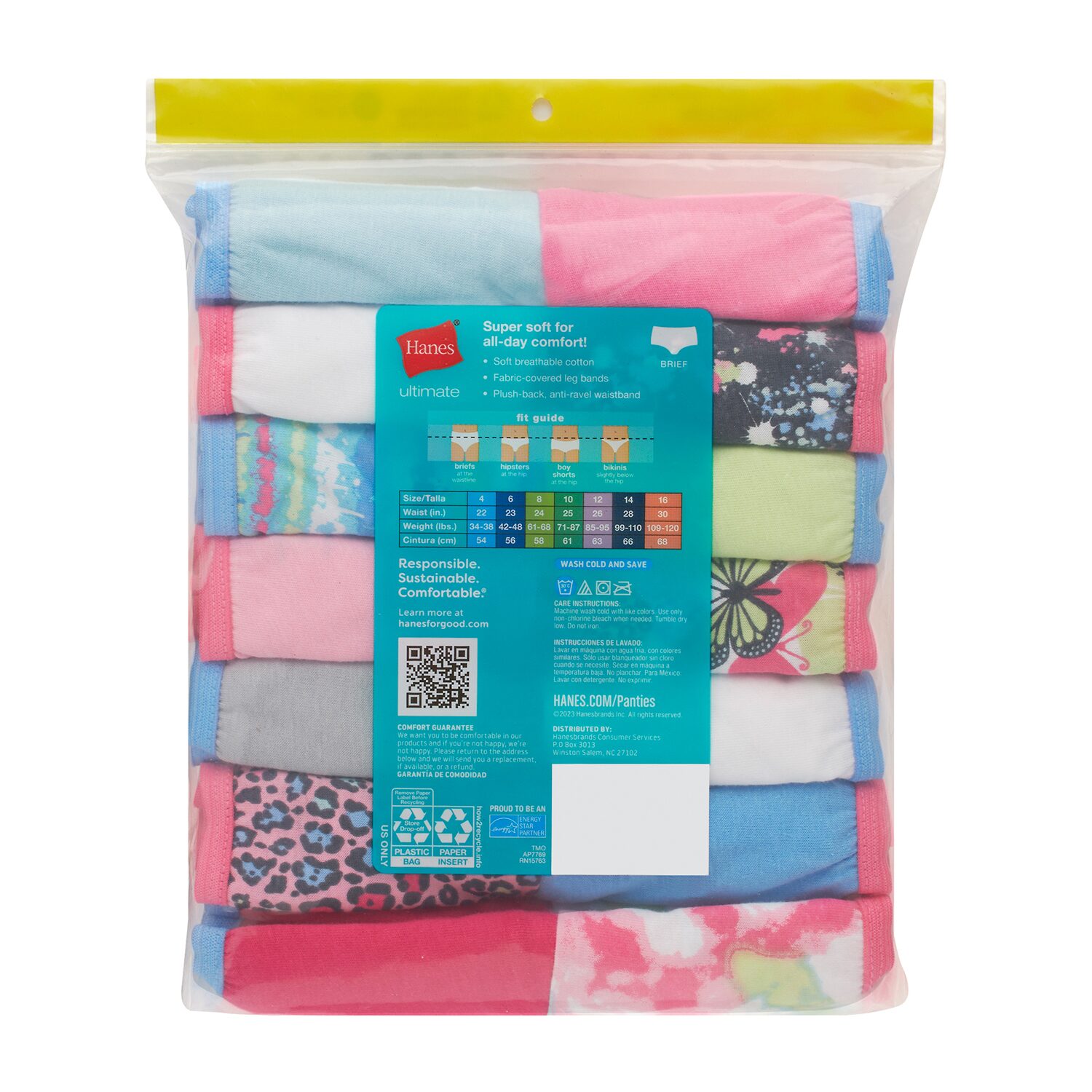 Hanes Bonus Pack Little & Big Kid Girls 14 Briefs Gubb4b